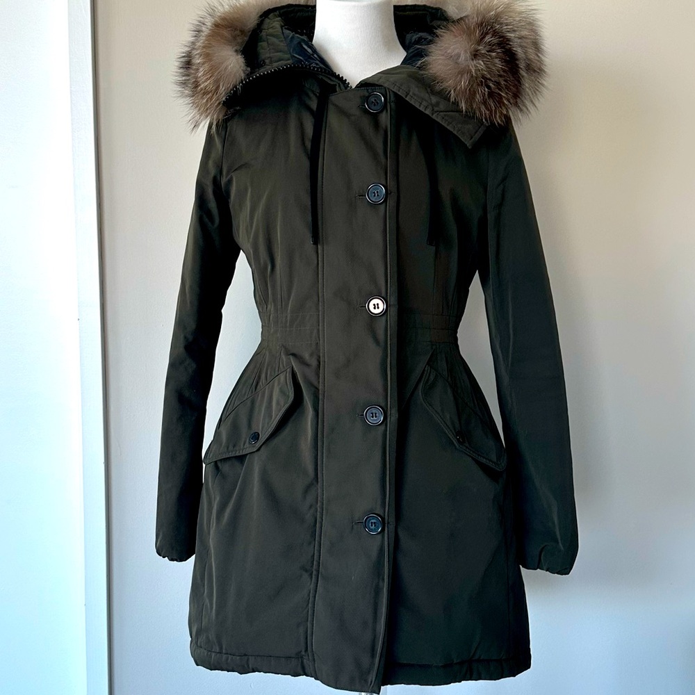 MONCLER Monticole Fur-trimmed Twill Coat